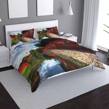 Povlečení Sablio Povlečení Červený dům - 140x220 / 90x70