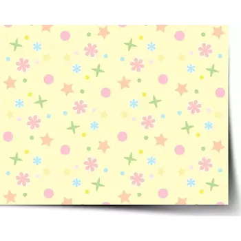 Plakát Sablio Plakát Hvězdy, květy a puntíky - 60x40 cm