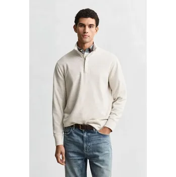 Pánské oblečení MIKINA GANT LIGHT SACKER HALF ZIP SEED MELANGE