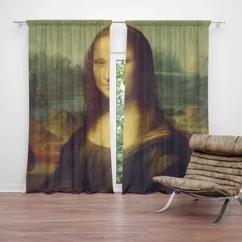 Závěs Sablio Závěs Mona Lisa - Leonardo da Vinci: 2ks 140x250cm