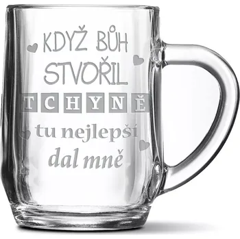 Sklenice Sablio Půllitr Když Bůh stvořil tchyně tu nejlepší dal mně: 0,5