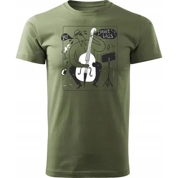 Pánské tričko Tričko jazz kontrabas pro hudebníka jazzmana
