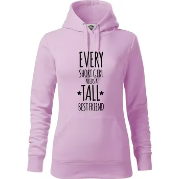 Dámská mikina Every short girl needs a tall best friend - Mikina dámská Cape s kapucí - 2XL ( Orchid )