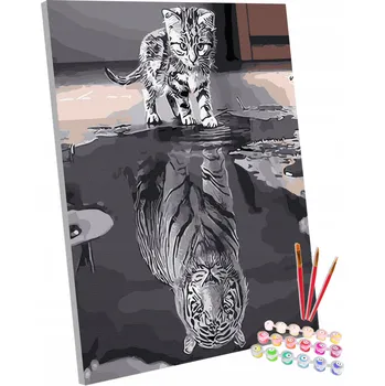 Obrázek k malování podle čísel 123Art kočka 40x50 cm