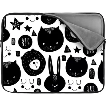 pouzdro na notebook Sablio Obal na notebook Kočička a medvěd - 17"