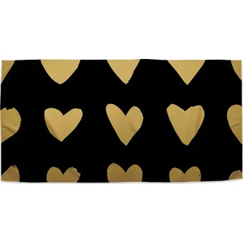 Sablio Ručník Zlatá srdíčka - 30x50 cm