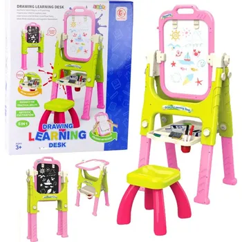 Vzdělávací tabule 5v1 s křesílkem multifunkční doplňky růžová