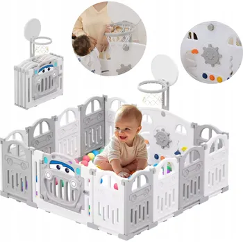 Dětská ohrádka DĚTSKÁ OHRÁDKA ŠERIF SKLÁDACÍ DĚTSKÉ HŘIŠTĚ SUCHÝ BAZÉN PRO DĚTI S MÍČKY