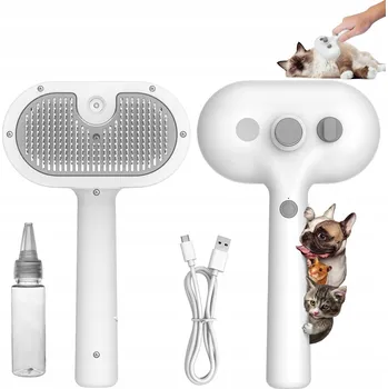 Kartáč pro zvířata PARNÍ KARTÁČ PRO KOČKY PSY K ČESÁNÍ SRSTI, PAŘÍCÍ KARTÁČ Steamy Cat Brush