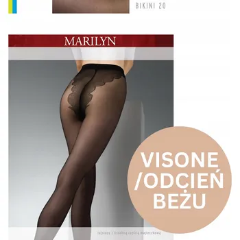 Dámské punčochy Punčocháče hladké Marilyn Bikini 20den béžové Visone velikost 2