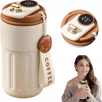 Termoska TERMOSKA TERMOHRNEK S LCD UKAZATELEM TEPLOTY 410ML SMART BÍLÝ