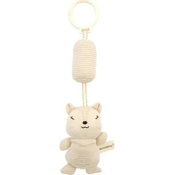 Závěsné chrastítko pro miminka 33 x 10 cm Liška s poutkem na zavěšení Měkká plyšová hračka na kočárek i postýlku Jemné chrastění podporující smysly