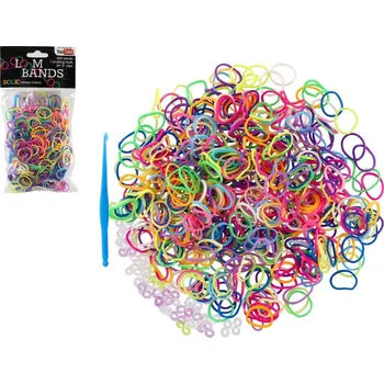 Šperk Teddies Udělej si svůj náramek - gumičky 600ks v sáčku 9x18cm