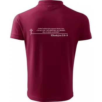 Pánská košile Citáty z bible - Efezským 2-8–9 - Polokošile pánská Pique Polo 203 - 5XL ( Garnet )