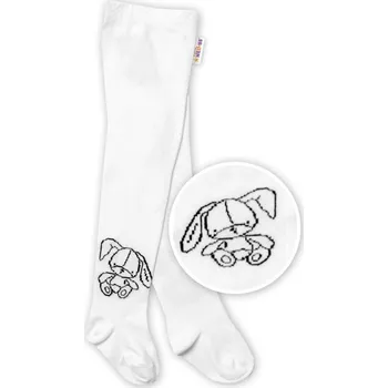 Kojenecké oblečení Baby Nellys Dětské bavlněné punčocháče Cute Bunny - bílé Velikost: 80/86 (12-18m)