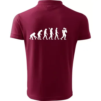 Pánská košile Evoluce box - Polokošile pánská Pique Polo 203 - 4XL ( Garnet )