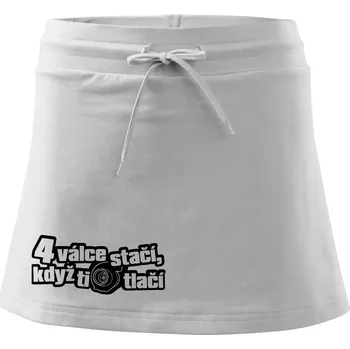 Dámská sukně 4 válce stačí když ti turbo tlačí - Sportovní sukně - two in one - XL ( Bílá )