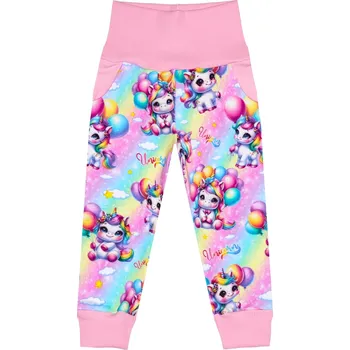 Tepláčky s kapsou - Jednorožci párty Velikost: 122