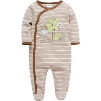 Kojenecký overall Bavlněný dětský overal s kresleným potiskem Chlapecké dupačky a pyžamo pro kojence Měkké novorozenecké oblečení z prodyšné bavlny 9-12 měsíců