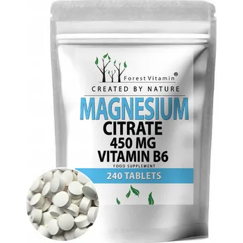 Tablety hořčíku citrát + vitamín B6 Forest Vitamin 240 ks bez cukru