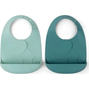 Bryndák Done by Deer Peekaboo Silikonový bryndák 2ks Elphee Blue