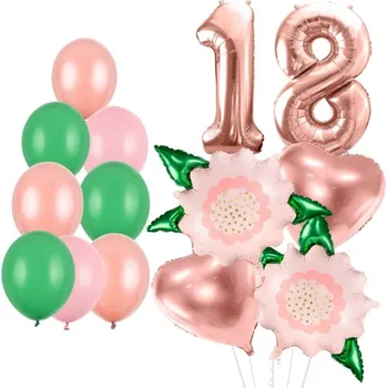 Balónek MojeParty Balónkové bukety 18 narozeniny Rose gold