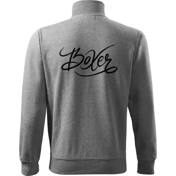 Pánská mikina Boxer - nápis okrasný - Mikina bez kapuce Adventure - S ( Tmavě šedý melír )