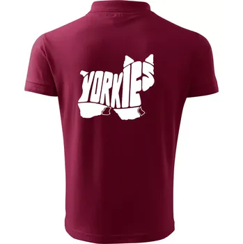 Pánská košile Jorkšírský teriér - Yorkie - Nápis v těle - Polokošile pánská Pique Polo 203 - S ( Garnet )