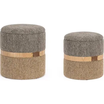 Taburet BIZZOTTO Set 2 taburetek TANYA šedo-béžové 0721890