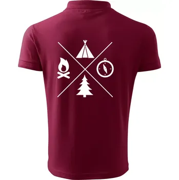 Pánská košile Kempování čtyřka - Polokošile pánská Pique Polo 203 - 3XL ( Garnet )