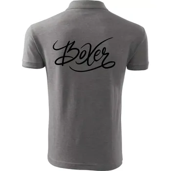 Pánská košile Boxer - nápis okrasný - Polokošile pánská Pique Polo 203 - 2XL ( Tmavě šedý melír )