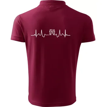 Pánská košile Shih-tzu ekg hlava - Polokošile pánská Pique Polo 203 - 5XL ( Garnet )
