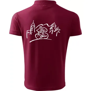 Pánská košile Cyklista na výletě - Polokošile pánská Pique Polo 203 - 2XL ( Garnet )