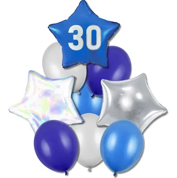 Party dekorace MojeParty Balonkový set - 30. narozeniny Hvězda modrá
