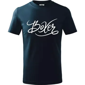 Chlapecké tričko Boxer - nápis okrasný - Tričko dětské bavlněné - 134 cm/8 let ( Námořní modrá (velmi tmavá - téměř černá) )