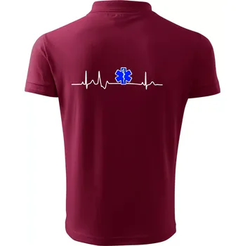 Pánská košile EKG rescue modrá hvězda - Polokošile pánská Pique Polo 203 - 5XL ( Garnet )