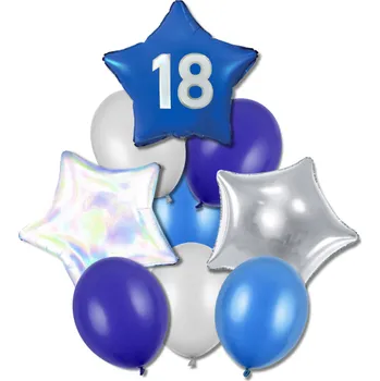 Party dekorace MojeParty Balonkový set - 18. narozeniny Hvězda modrá