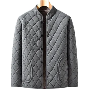 Pánská zimní bunda Šedá větruodolná bunda na zip Odolný polyester Praktické kapsy Teplé zimní provedení pro každodenní nošení v chladném období XS