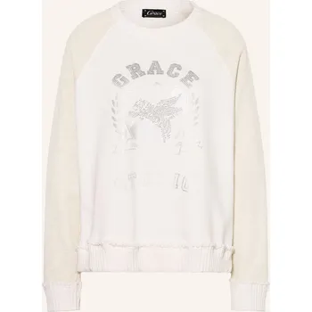 Dámská mikina Grace Dámská Mikina S Ozdobnými Kamínky, bílá / světle šedá, 34