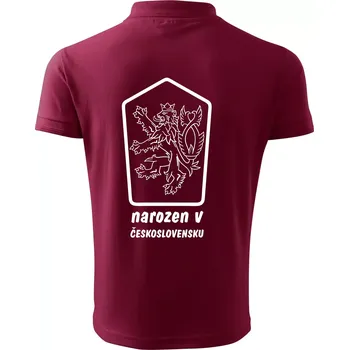 Pánská košile Narozen / narozena v Československu - Polokošile pánská Pique Polo 203 - 4XL ( Garnet )
