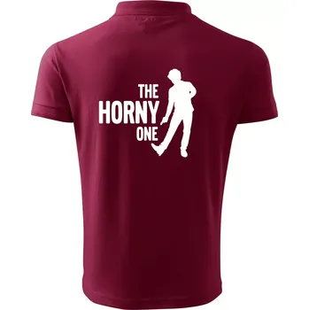Pánská košile Bachelor party - The horny one - Polokošile pánská Pique Polo 203 - 5XL ( Garnet )