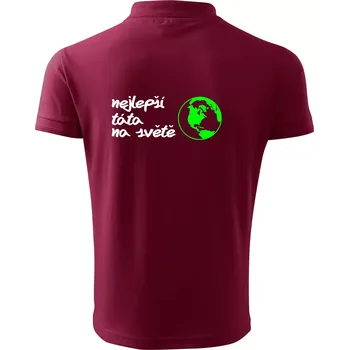 Pánská košile Nejlepší táta na světě - Polokošile pánská Pique Polo 203 - 5XL ( Garnet )