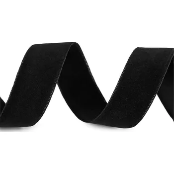 Sametová stuha oboustranná šíře 25 mm, barva 8 černá