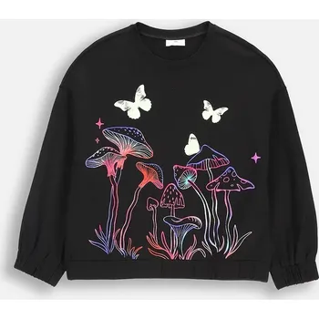 Chlapecká mikina Dětská mikina s bavlnou Coccodrillo černá barva, s potiskem, RAVE GIRL JUNIOR ZC5143101RGJ 99X, vel. 146