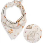 Dětský bavlněný šátek Sandra SA-692 Slon a jeho kamarádi na světle šedobéžovém 70 x 70 cm