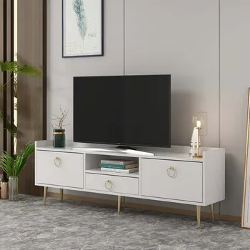 Televizní stolek TETLIN TV stolek na nožičkách, bílá