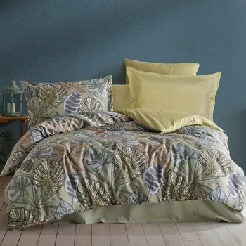 Povlečení Povlečení bavlněný satén GRETA GREEN/220x200 LUXURY PREMIUM