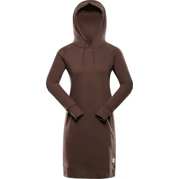 Dámské oblečení šaty dámské ALPINE PRO OLEBA mikinové hnědé