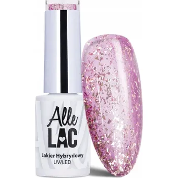 Přípravek na nehty AlleLac Hybridní Lak - Kolekce It Girl! Č. 162 Růžová se Stříbrnými Třpytkami
