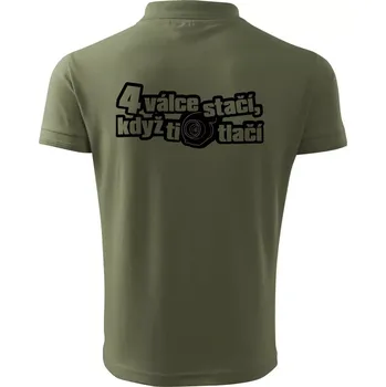 Pánská košile 4 válce stačí když ti turbo tlačí - Polokošile pánská Pique Polo 203 - 4XL ( Khaki )